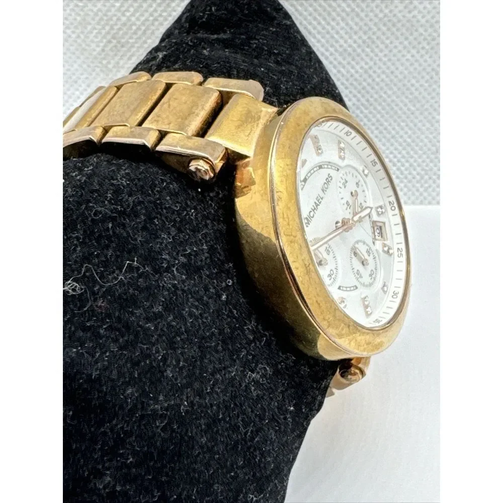 Michael Kors Parker MK5806 Women Rose Gold Steel Analog Dial Wrist Watch JNA871